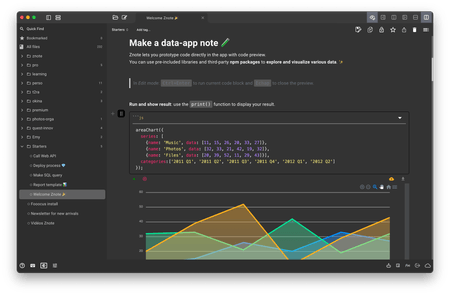 Znote – executable notes for developers